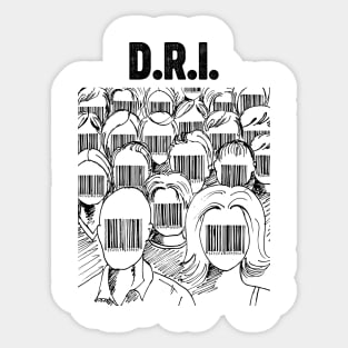 Barcode face D.R.I. Sticker